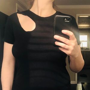 Black T shirt w/ cutout